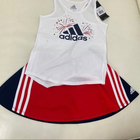 Adidas cute Skort top American flag outfit 5024 - Picture 9 of 9